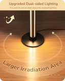 EDISHINE Corner Floor Lamp, Upgraded Dual-Sided Lighting, Wooden Floor Lamps for Living Room, Standing Lamp with Remote/Foot Control, 7CCT & Dimmable Floor Lamp for Bedroom, Office, Natural Wood