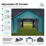 MFSTUDIO Portable Carport 13x24ft, Garage Car Tents Storage Sheds Canopy