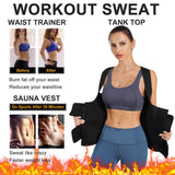 Nebility Women Sauna Sweat Vest Hot Neoprene Sauna Suit Weight Loss Workout Top Waist Trainer Shirt Body Shaper (3X-Large, Black)