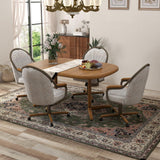 Chromcraft Douglas Set of 4 Casual Dining Chairs Classic Swivel Tilt Dining Chairs with Casters