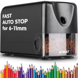 AFMAT 6 Holes Electric Pencil Sharpener and Heavy Duty Electric Pencil Sharpener for 6-11mm Pencils