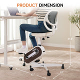 HitGo Ergonomic Office Chair with Exercise Bike, 330LBS Under-Desk Bike with 9-Level Height-Adjustable Seat, 8-Level Resistance, Rolling Wheels, Quiet Fitness for Home Office (Black)