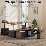1" L-Shaped Electric Standing Desk with 5 Drawers, One-Piece Height Adjustable Executive Stand Up Desk