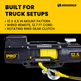 Novawinch Pro Plus 12,500 lb Electric Winch - IP68 Sealed Series Wound Motor, 85 ft Synthetic Rope, 171:1 Gear Ratio - 12 Volt Truck, Trailer, Off-Road Recovery Applications