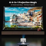 [1500 ANSI/Built-in APPs] Smart Projector with Wifi and Bluetooth: NICPOW Native 1080P Outdoor Projector, Compatible with Netflix, Auto Focus & Keystone, Portable Proyector for Home & Outdoor Use