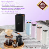 Portable Electric Coffee Grinder, Rechargeable Handheld Grinder with Stainless Steel Conical Burr, Adjustable Grind Settings, for Espresso, Moka, Pour Over, French Press, Cold Brew, Azure