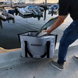 Buffalo Gear Insulated Fish Cooler Bag Flat Bottom,26L Waterproof Fish Kill Bag,Small Fishing Bag Leakproof Fish Cooler (Gray)