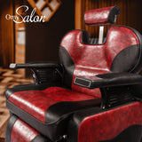 OmySalon Classic Barber Chair Reclining Hair Salon Stylist Chair All Purpose, Heavy Duty Hydraulic Pump, Adjustable Headrest, Tattoo Barbershop Beauty Spa Equipment