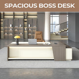 79" L-Shaped Executive Desk, Left Return, Lockable Drawer,