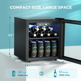 48 Can Beverage Refrigerator cooler-Mini Fridge Glass Door for Beer Drinks Wines | 1.3 cu.ft EUHOMY