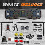 LALAHIGH Portable Home Gym System: Large Compact Push Up Board, Pilates Bar & 20 Fitness Accessories with Resistance Bands Ab Roller Wheel - Full Body Workout for Men and Women, Gift for Boyfriend LALAHIGH