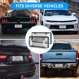 2 Pack Clear License Plate Covers, Unbreakable Anti-Yellowing Tag Protectors, Street Legal Universal Car Plate Holders with Hardware, Anti-Rattle Pads & Caps