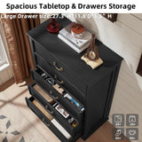 Joaxswe Bedroom Dresser Sets, 54" Wide 7 Drawers Dresser and 45" Tall 5 Drawers Dresser, Wooden 2 Piece Bedroom Furniture Set, Chest of Drawer for Bedroom, Home, Living Room, Hallway, Black