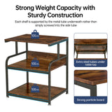 Fannova Large Printer Stand Table with Height Adjustable Storage Shelf