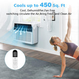 Cowsar U-Shaped Window Air Conditioner, 10000 BTU Air Conditioner Window Unit for 450 Sq.Ft, Quiet AC with Smart Remote & 24H Timer, 6-Mode Energy Saving, Easy Install for Bedroom Living Room