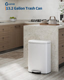Garvee 13 gal / 50 L Metal Kitchen Trash Can with Lid