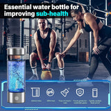 BEVECK 14 oz Portable Hydrogen Water Bottle Generator with PEM-SPE Technology, USB Rechargeable Hydrogen Water Ionizer Cup, Produces up to 3000 ppb Hydrogen in 3 Minutes for Home, Gym, Office & Travel