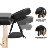 Massage Bed Wide Tattoo Table with Bolster & Carrying Bag Yaheetech