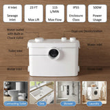 Little Meerkat 500W Upflush Toilet System, Macerating Toilet Kit, Powerful Sewage Pump Toilet, White Ceramic Siphon 1.6GPF Flush Toilet for Bathroom, Basement, Garage, No Plumbing Renovation Needed
