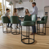 Ollega 26" Green Counter Height Bar Stools Set of 4, Anti-Pinch Swivel