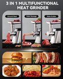 Sinyder Electric Meat Grinder: 2800 Max Stainless Steel Meat Mincer with 2 Blades 3 Plates 3 Sausage Tubes & Kubbe Kit Meat Grinders for Home & Kitchen Use