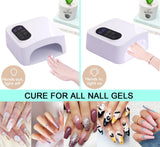 PASSHA 72W Cordless LED Nail Lamp, Rechargeable UV Nail Dryer for Gel Polish, Portable Manicure Light with 4 Timers, LCD Display, 36 LED Beads