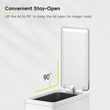 EKO Slim Small Bathroom Trash Can with Lid, Stainless Steel Small Garbage Can with Removable Inner Bucket