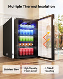 EUHOMY Mini Fridge 130 Can Beverage Refrigerator Cooler Glass Door for Soda Wine Beer, Beverage Cooler for Home, Bar, Office with Digital Temperature Control Adjustable Shelves, 3.2 Cu.Ft, Black
