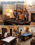 7 ft 3-in-1 Multi-Game Table Air Hockey, Billiards & Ping Pong Combo with Powerful Airflow & Full Accessories for Game Room, Basement, Family Fun