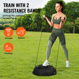 VEVOR 26-inch Half Exercise Ball Trainer, 1500 lbs Capacity Balance Ball, Includes Resistance Bands and Pump, Ideal for Full Body Workouts, Yoga, and Strength Training at Home Gym, Black