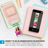 Instant Color Label & Smartphone Photo Printer - Portable - Personalize Prints 2” x .5”- 9” - Pink HP