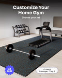 AIRHOP 0.79in Thick 72 Sq Ft Exercise Equipment Mats, 18 Tiles Upgraded Rubber Top with High Density EVA Foam, Large Interlocking Puzzle Gym Flooring for Home Gym, Heavy Weight Workout,Black & Blue