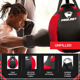 PROLAST Wrecking Ball Heavy Punching Bag for Adults, Hook and Uppercut, Body Snatcher, Boxing, MMA, Muay Thai Training Equipment, Unfilled, 65 lbs, Rhino Red and Black
