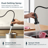 FORIOUS Black Touchless Kitchen Faucet with Soap Dispenser, Motion Sensor Activated Smart Sink Faucet with Pull Down Sprayer Single Handle Hands Free Contemporary for Bar & Prep Sinks, Camper RV
