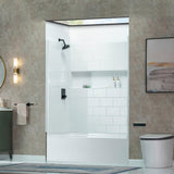 WOODBRIDGE 60” x 32” Alcove Soaking Bathtub in white with Left-Hand Drain Hole – Tub Only (No Wall Panels)