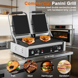Culistra Commercial Dual Head Panini Grill, 3400W Electric Sandwich Panini Maker, 50-300℃(120-570℉), Stainless Steel Sandwich Press Grill, for Catering, Restaurant, Perfect for Iftar, CE Certified