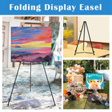 66" Aluminum Display Easel Stand, Presentation Stand with Adjustable Height for Signs, Black 6 Pack Falling in Art