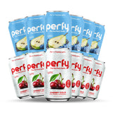 PERFY Caffeine Free Healthy Soda Classics Variety | Real Fruit Juice – Low Sugar Nootropic Drinks with L-Theanine + Turmeric or Ashwagandha | Calming Functional Mocktail Sampler | Sweetened with Stevia & Monk Fruit | Keto + GLP-1 Friendly