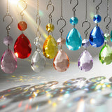 10pcs Yellow Bauhinia Crystal Suncatcher Chandelier Prisms Decor