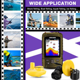 LUCKYLAKER Sensor Handheld Fish Finder Water LCD Boat Depth Finder Display Transducer Wireless Waterproof Fish Finders Transducer Fishing Gift