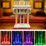 Church Pulpit, Acrylic Pulpit with Wheels,Led Church Podium with Rollers& Vertical Reading Platform