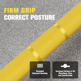 RitFit Elite 6.6ft Olympic Barbell, Robust 33lb Barbell for Weightlifting and Powerlifting, Superior Olympic Bar with Exceptional 900lbs Load Capacity, Weight Bar for 2” Standard Plates Sliver/Yellow