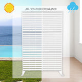 Kozyard Metal Privacy Screen 74" H x 47.2" W Decorative Outdoor Divider with Stand Panels Freestanding Screen Set for Deck Patio