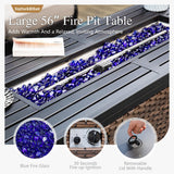 Sophia & William Metal Patio Furniture Set with Fire Pit Table, 4 Pieces