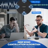 M4 Bluetooth Speakerphone Conference Microphone with AI Noise Reduction Full-Duplex AI Transcription USB Speakerphone 360°  Black AISPEECH