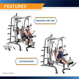 Marcy Power Cage, 1900 lbs Multi-Functional Smith Machine Cage System for Home Gym Training, with Leg Developer, Press Bar, and Squat Rack, Silver MARCY