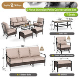 Sophia & William Metal Patio Furniture Set, 7 Seats Outdoor Conversation