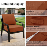 LOOFRA 6" Thick Outdoor Chair Cushions, 24 x24 Inch Patio Furniture Cushions Set of 6 with Water Resistant & Removable Cover, UV Resistant, 30D High Density Sponge Patio Cushion