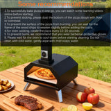 Pizza Oven Outdoor 12" Portable Pellet Pizza Stove Wood Fired Stainless Steel Pizza Maker for Backyard or Outside Camping With