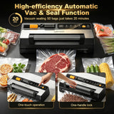 Next-Gen Vacuum Sealer Machine, Food Vacuum Sealer with Powerful Suction Pump, Dual-System for Valve&Textured Bags, Canisters & Marinate, Dual-Heat Seal for Dry&Moist Food, Built-in Cutter&Bag Storage